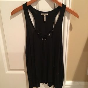 VS Pink Lace Up Tank